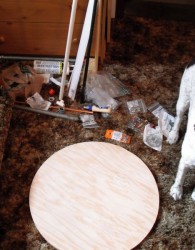 Jax helps out with our test stand construction.